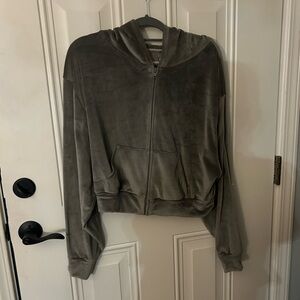 SKIMS Gray Velour Jogger Jumpsuit 2XL